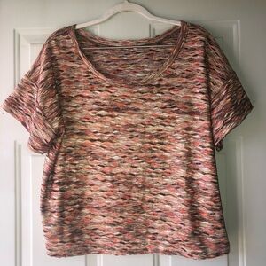 Free People wavy knit boxy crop tee size L